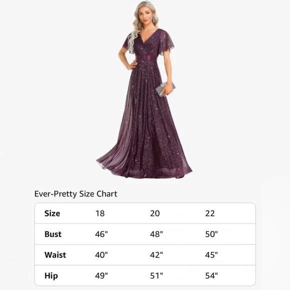 Like New Elegant Purple Evening Gown - Picture 8 of 8